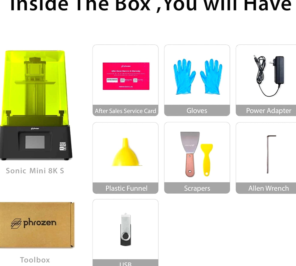 Phrozen Sonic Mini 8K S LCD Resin 3D Printer - 7.1" Monochrome LCD Tabletop