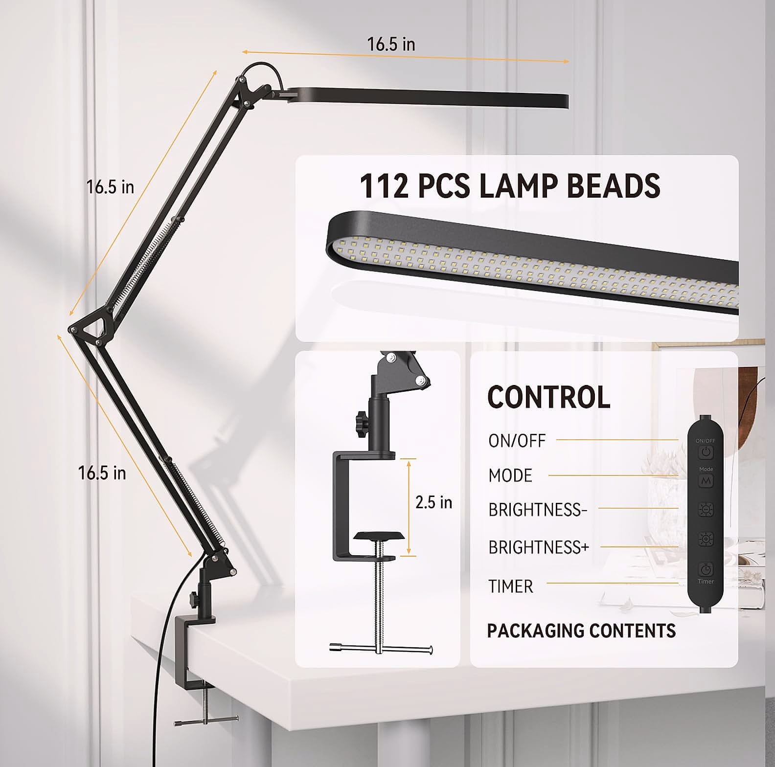 SKYLEO LED Desk Lamp with Memory Function and Adjustable Arm