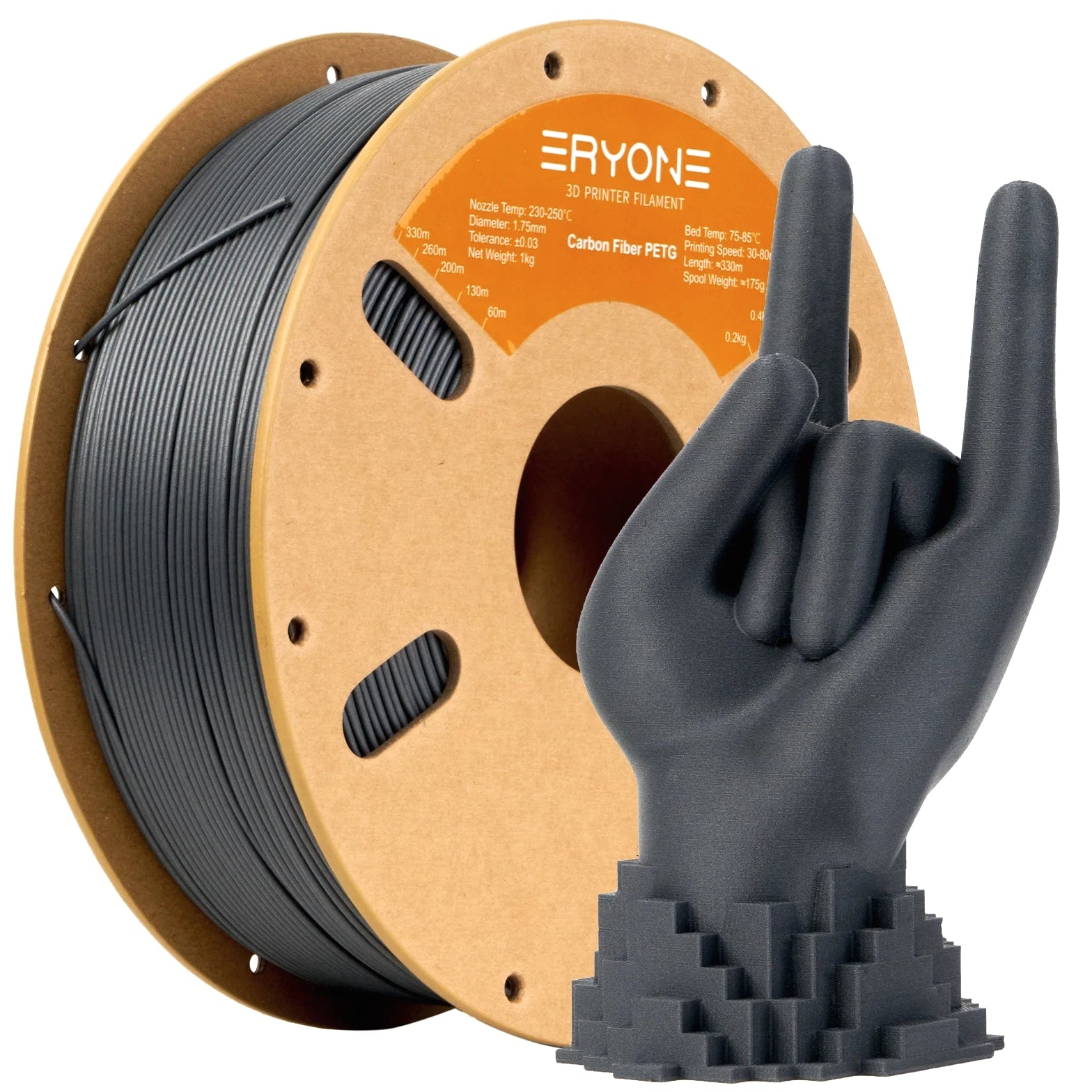 PETG Carbon Fiber 1KG Filament 1.75mm ±0.03mm Tolerance For FDM 3D Printer Print