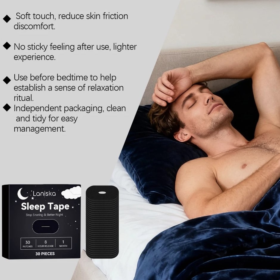 30 Strips Sleep Tape Adhesive for Snoring & Better Night Rest for Men, Women