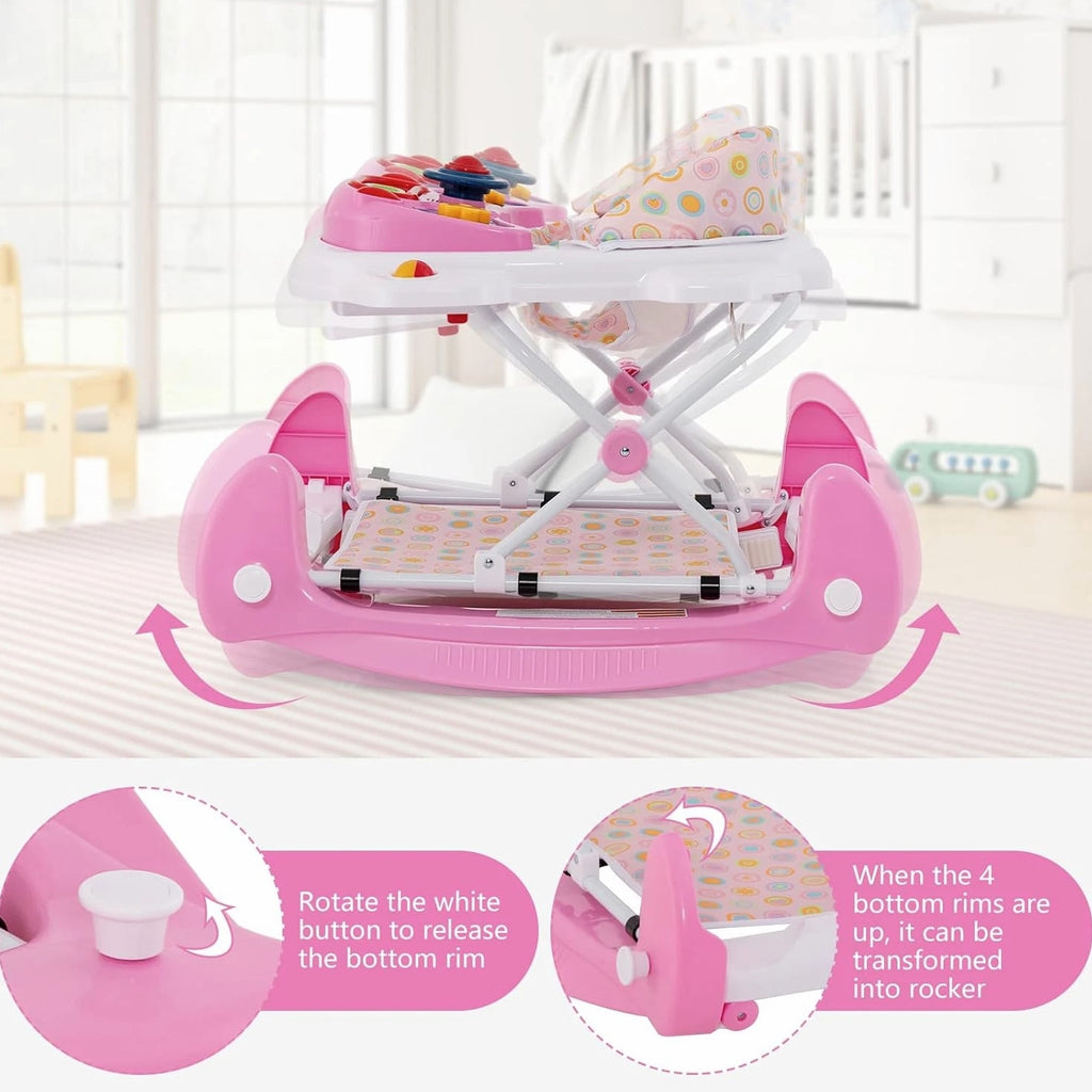 Baby Walker, 5 in 1 behind Walker Learning Seated Rocker Bouncer with Removable