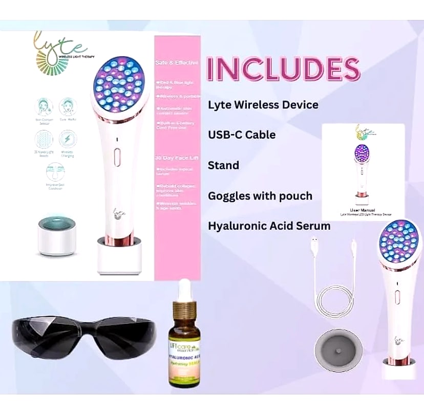 Wireless Duo Red Blue LED Light Therapy Face Device