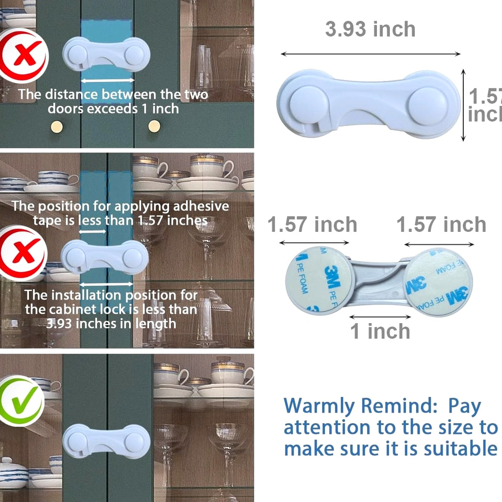 Cabinet Door Locks for Baby Proofing and Child Safety, 4 Pack Childproof Cab...