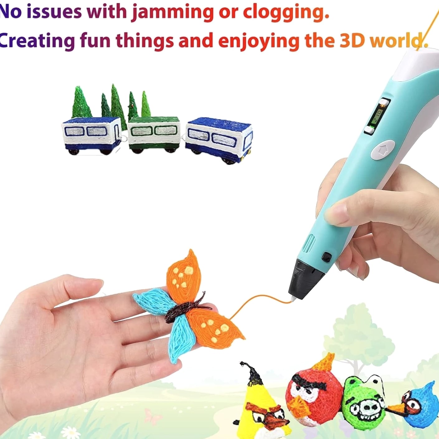40 Colors 3D Pen Filament Refills 1.75mm PLA, Kid-Safe