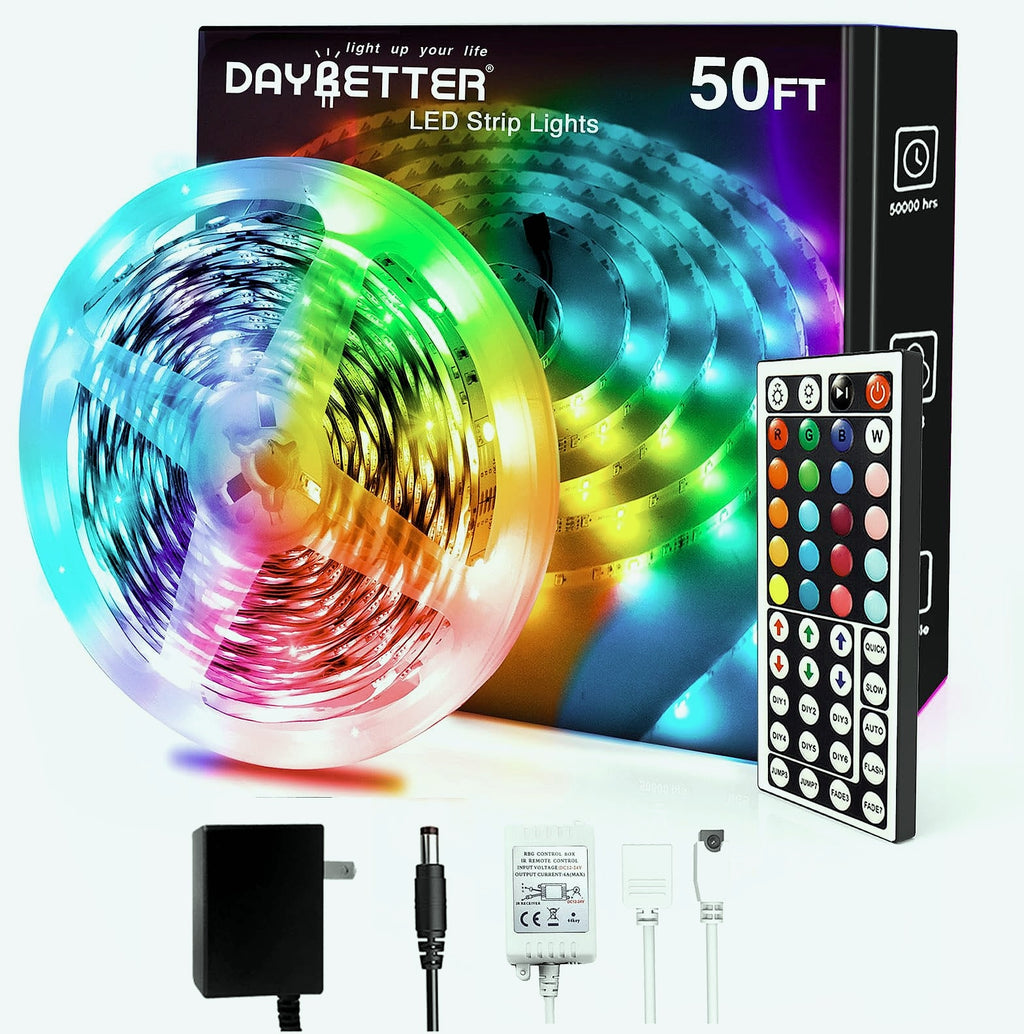DAYBETTER 5050 SMD RGB LED Strip Lights 20ft with Remote