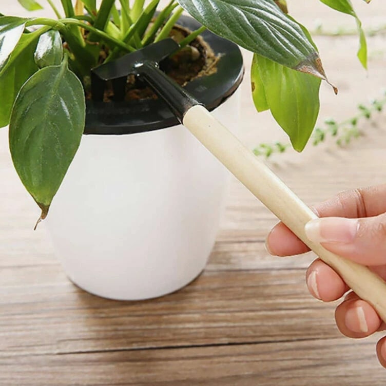 3pcs Wood Handle Garden Tool Set Planting Gardening Mini Tool Set Home Gardening