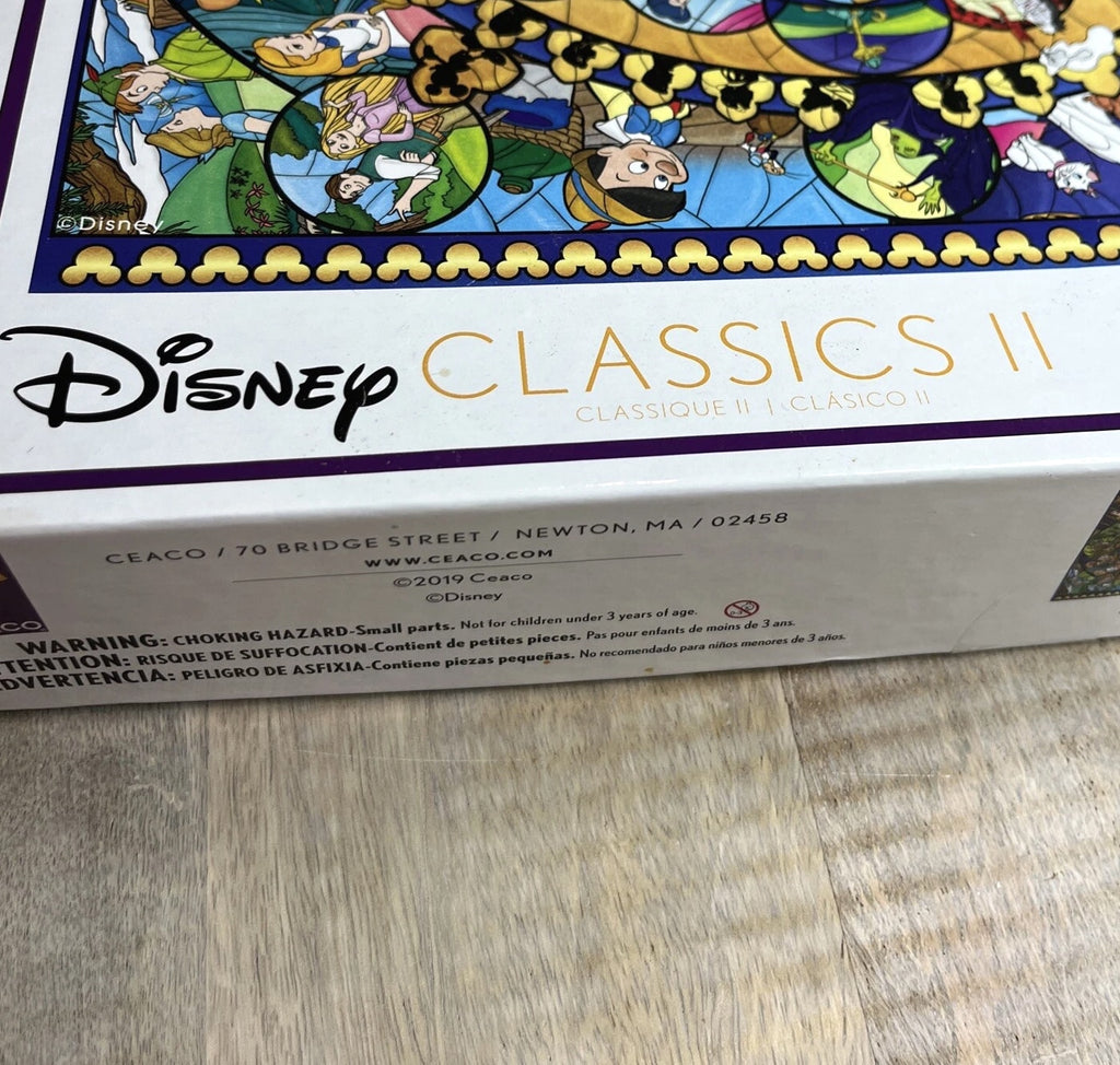 2019 Disney Stained Glass Classics II Ceaco 1500 Piece Jigsaw Puzzle 32” x 24”