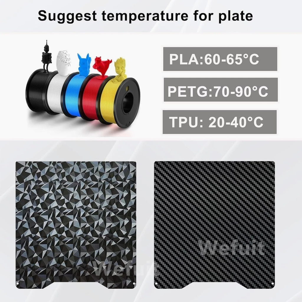 3D Printer Build Plate PET PEO Double Sided Textured Steel Sheet for Creality Hi
