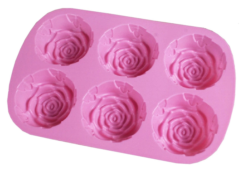 DIY 6 Cavity Rose Shaped Silicone Soap Mold Handmade for Soap Making