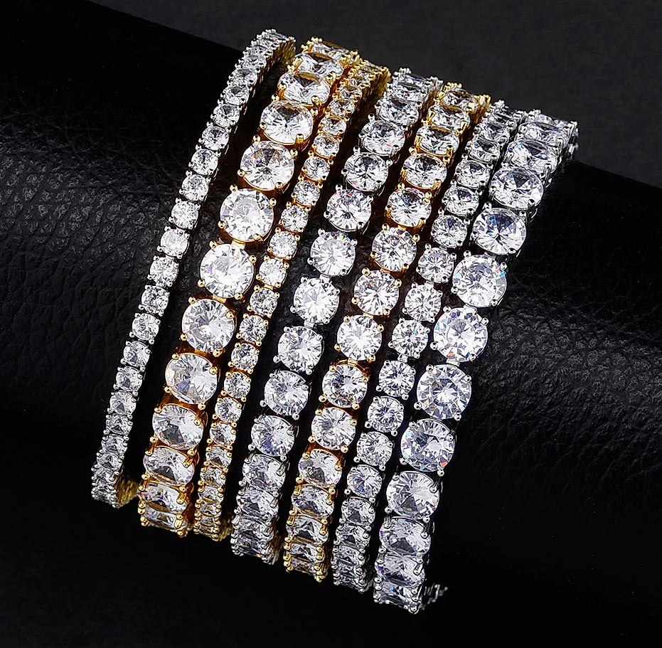 TOPGRILLZ 3-6MM Tennis Chain Bracelet Sterling Silver CZ