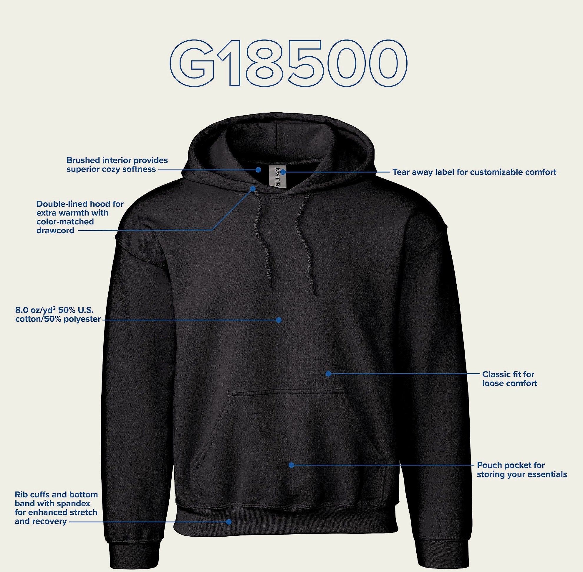 Gildan G18500 Adult Fleece Hoodie Sweatshirt Multipack