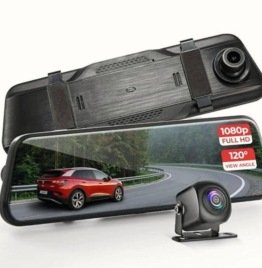 Dual Dash Cam Rearview Mirror 1080p Front and Rear