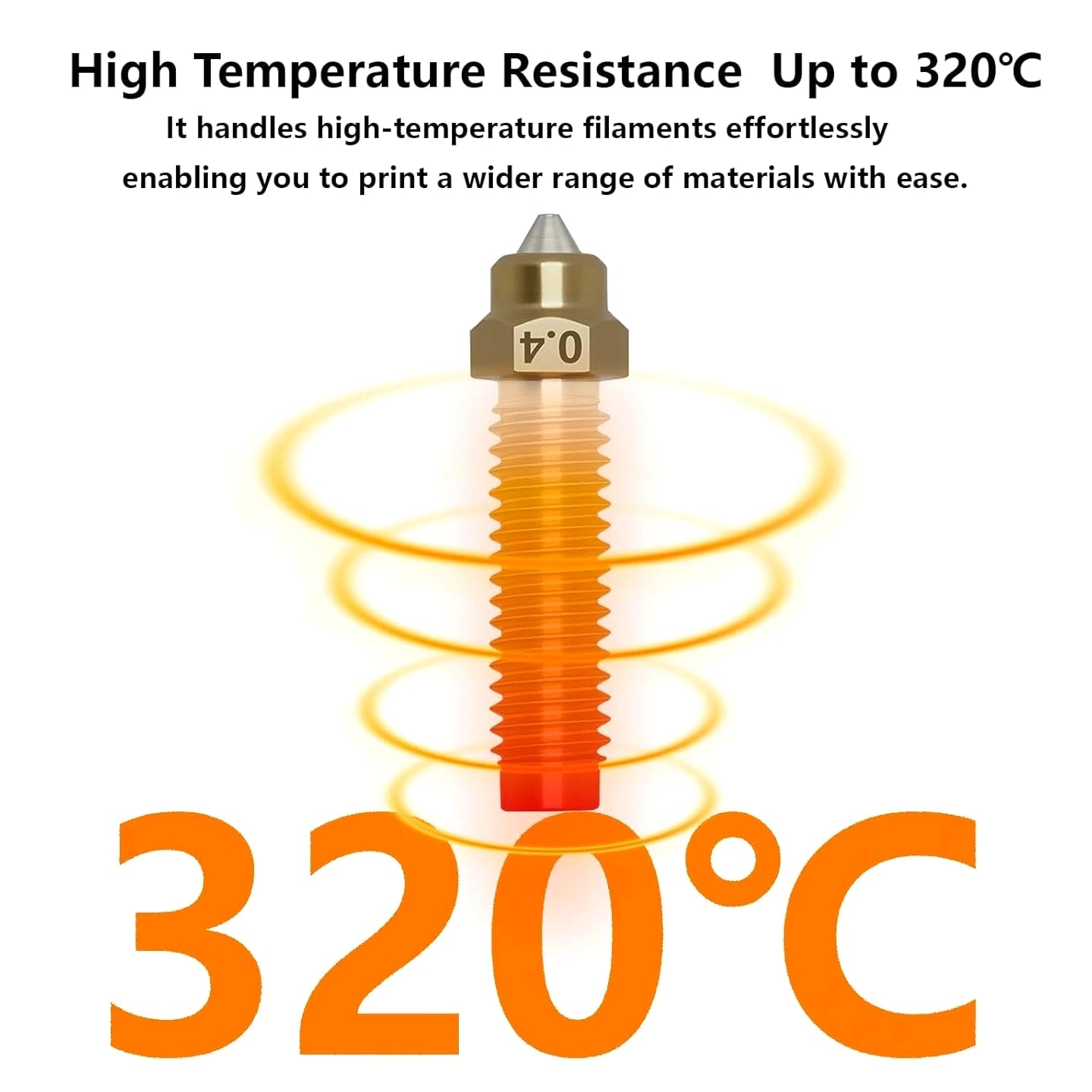 5-Pack 0.4mm Hardened Steel Nozzle Kit for Elegoo Centauri 3D Printer
