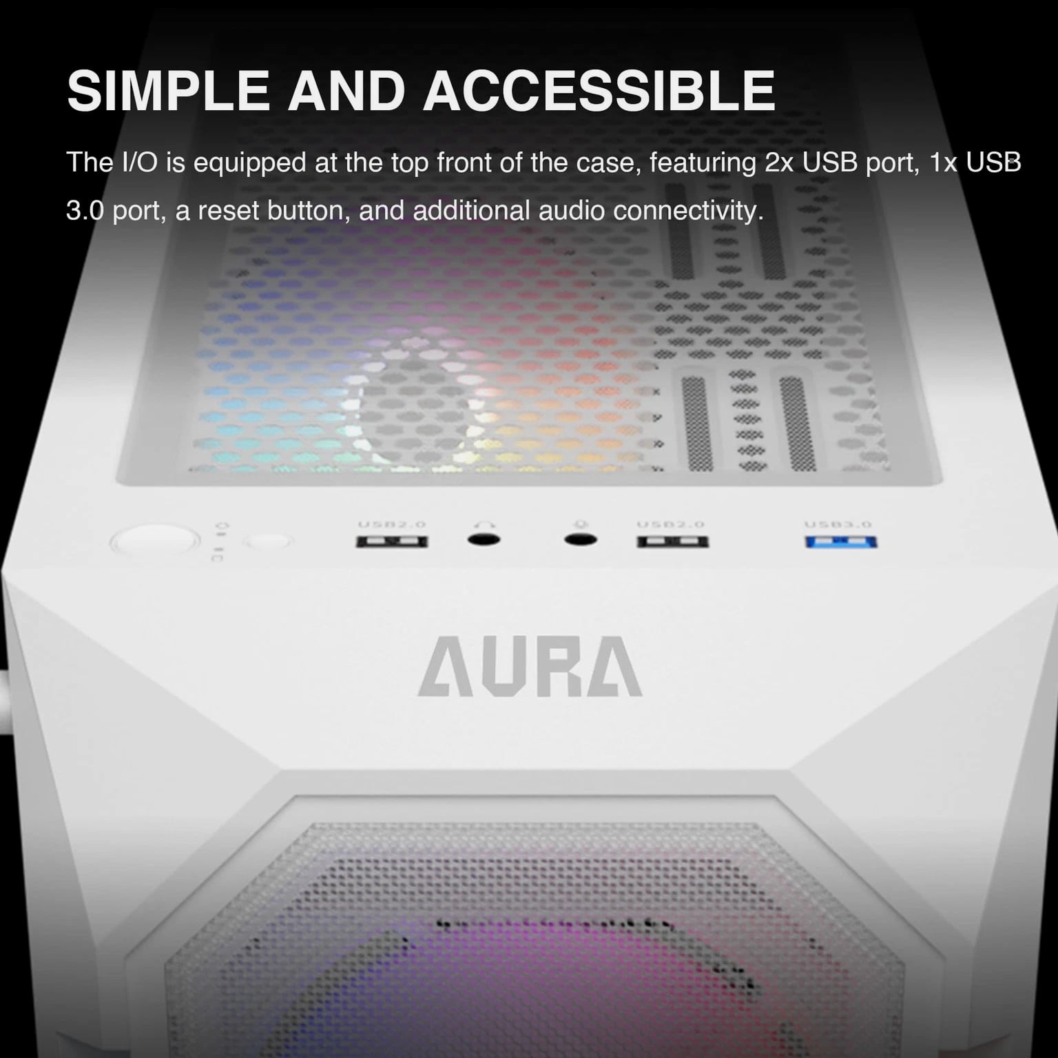 ATX Mid Tower Gaming PC Case with Tempered Glass and 4x 120mm Fans