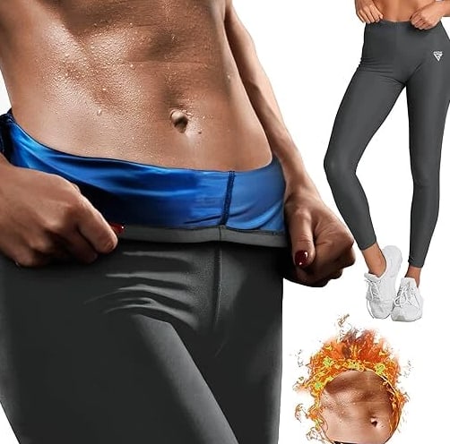Sauna Leggings for Women by RDX, Gym Yoga Workout Compression Sweat Pants