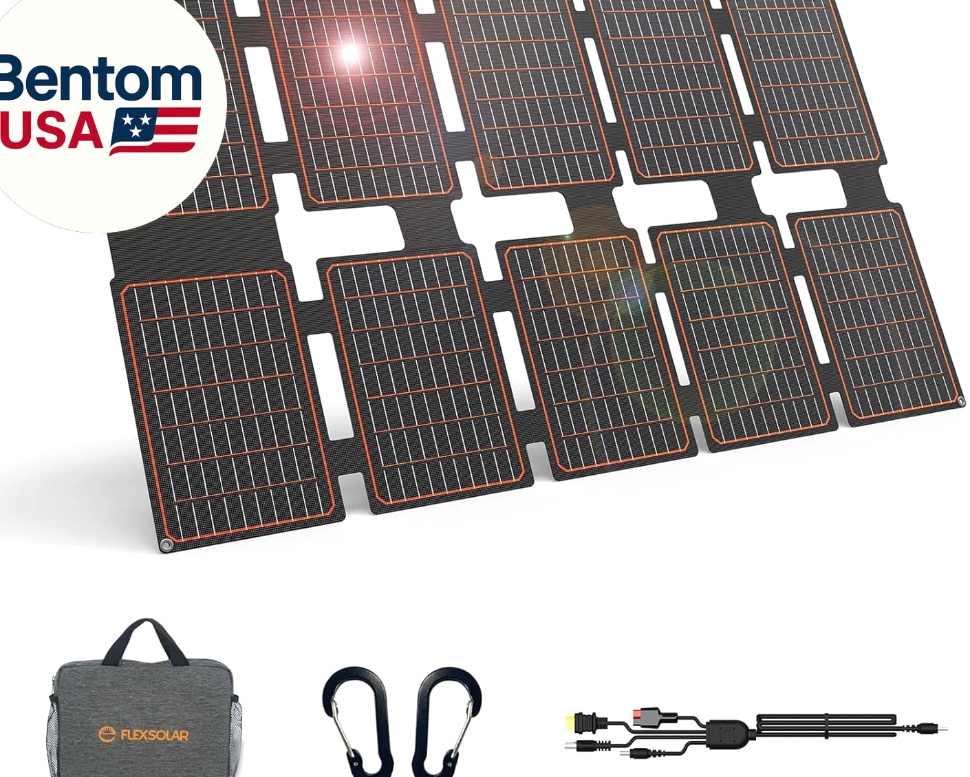 100W Portable Solar Panels Chargers with PD3.0 USB-C,QC3.0 USB-A and DC Outputs