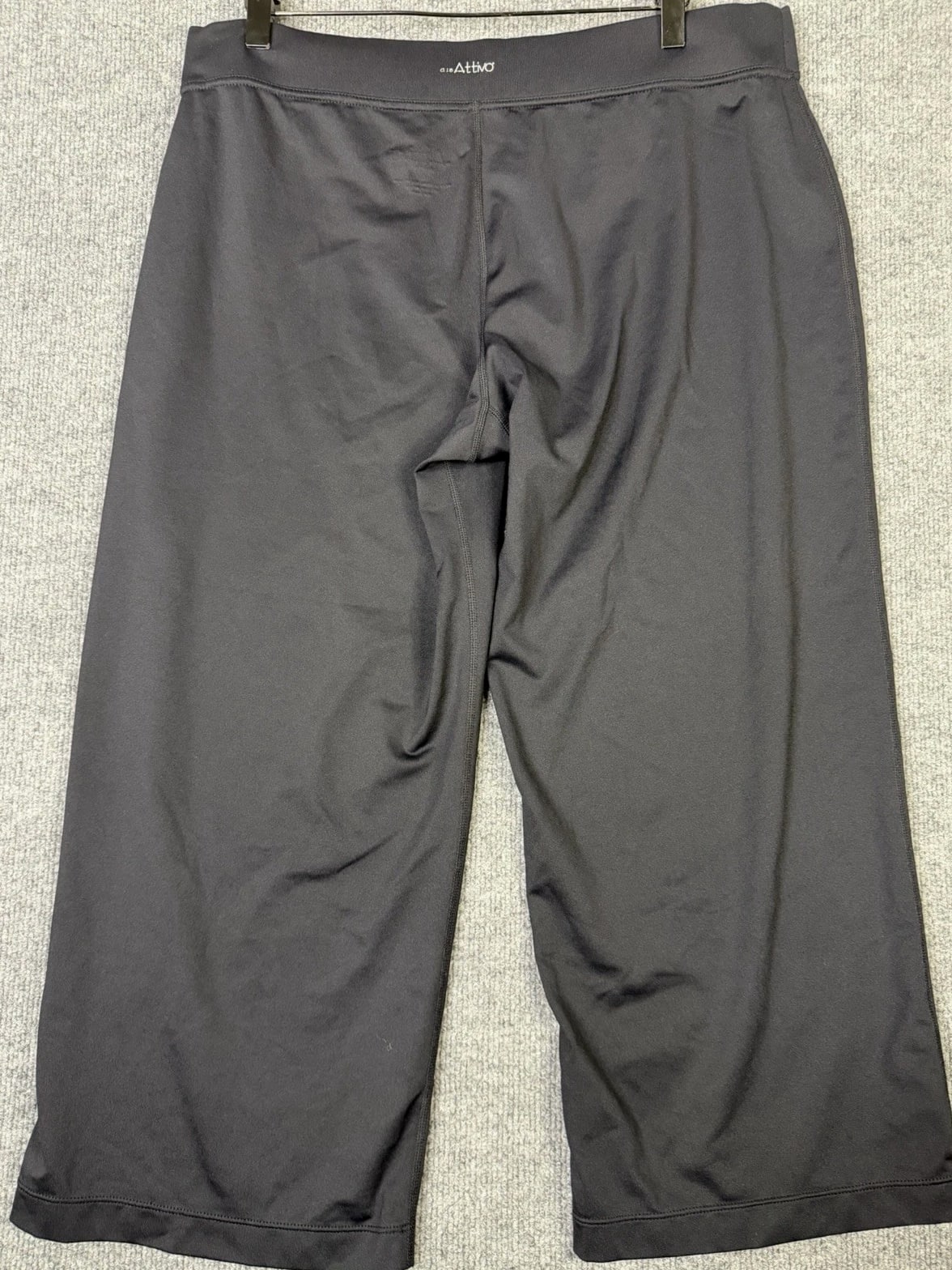 Club Attivo Vital Dry Women's Black Wide Leg Pants Size L Stretch Yoga