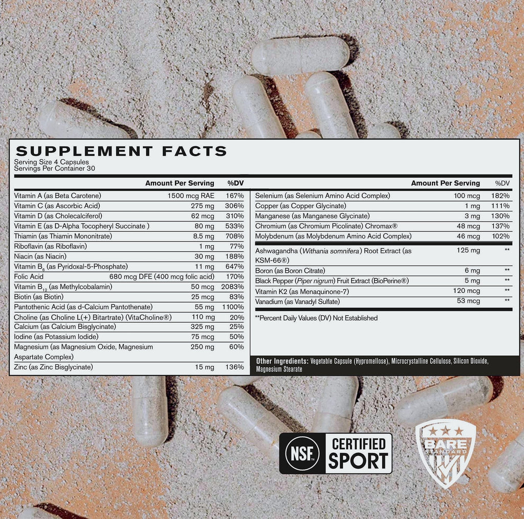 Bare Performance Nutrition Strong Multi-Vitamin with Adaptogens