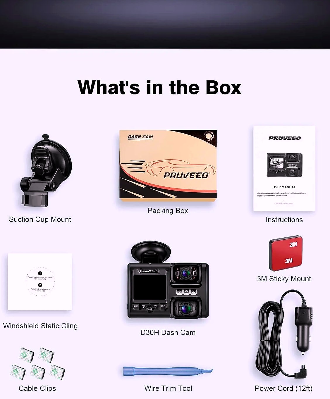 Kankeirr Dual 1080P Dash Cam with Interior Camera and Night Vision