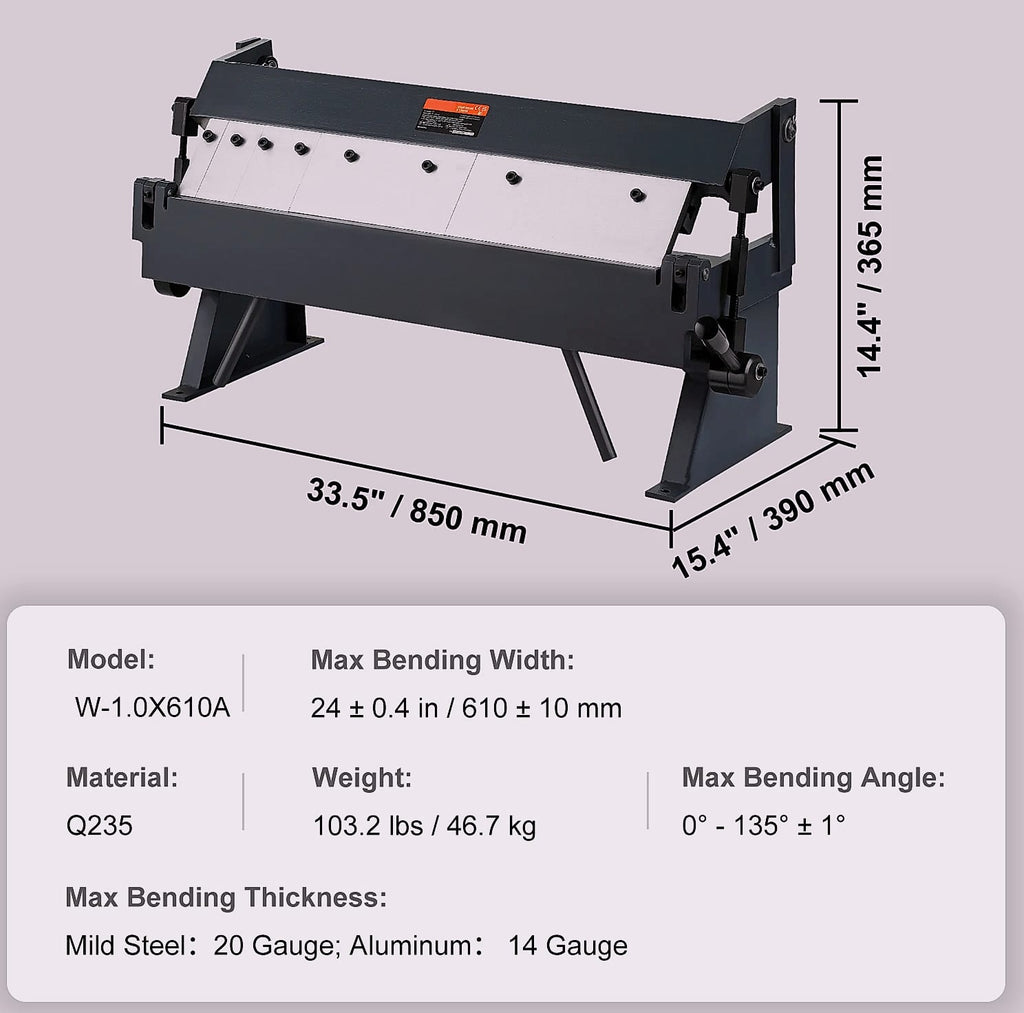 SucceBuy Box Pan Brake 24in 36in 48in Sheet Metal Bender