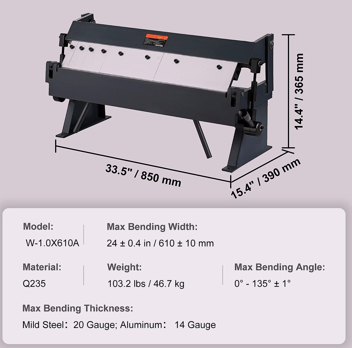 SucceBuy Box Pan Brake 24in 36in 48in Sheet Metal Bender