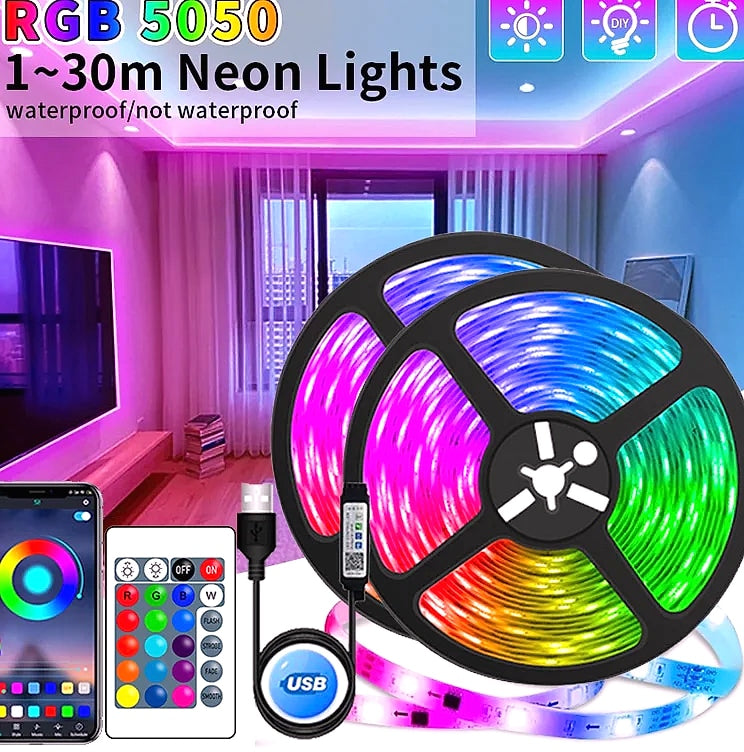 Adiodo USB LED Strip Lights 5050 RGB App Control
