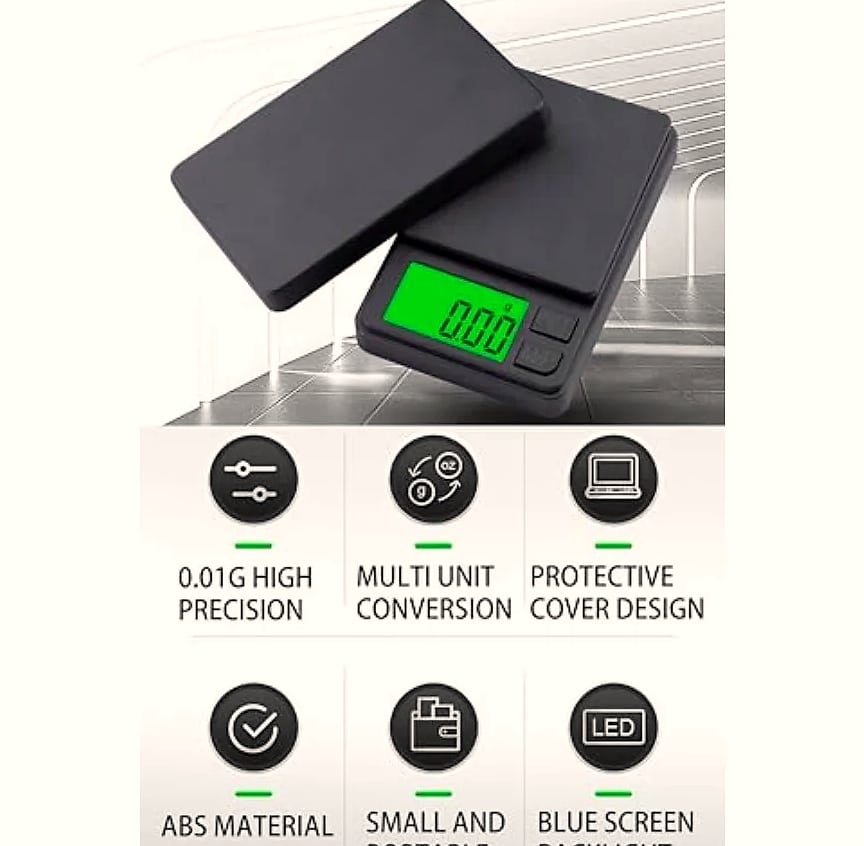 Digital Pocket Scale 1000g x 0.01g with Backlit LCD