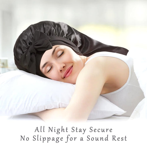 "Long Bonnet Satin Hair Silk Bonnet for Sleeping Women, Silky Bonnets for Women
