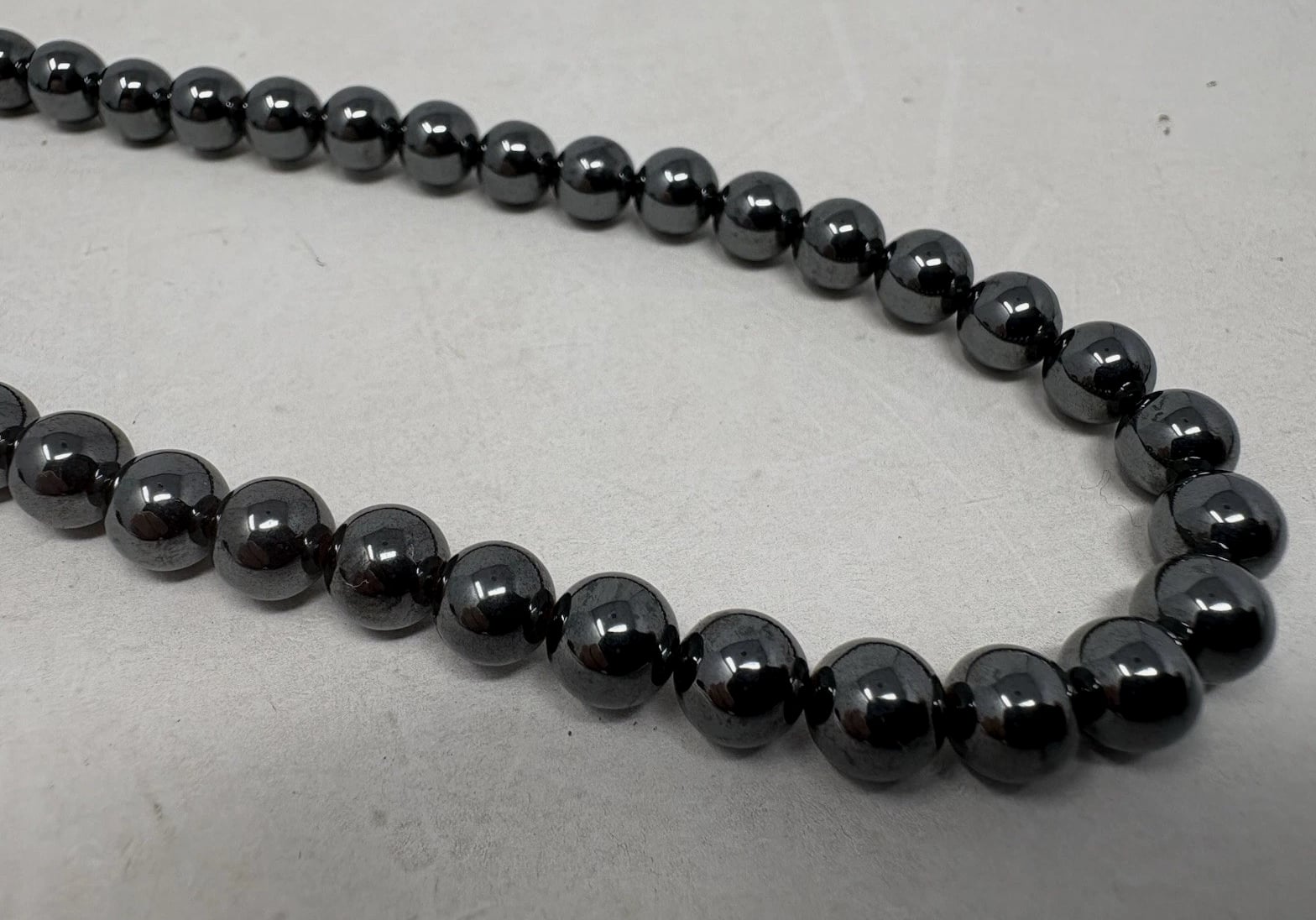 Hematite Beaded Necklace Jewellery Accessory (K1L) Vintage Grey Elegant
