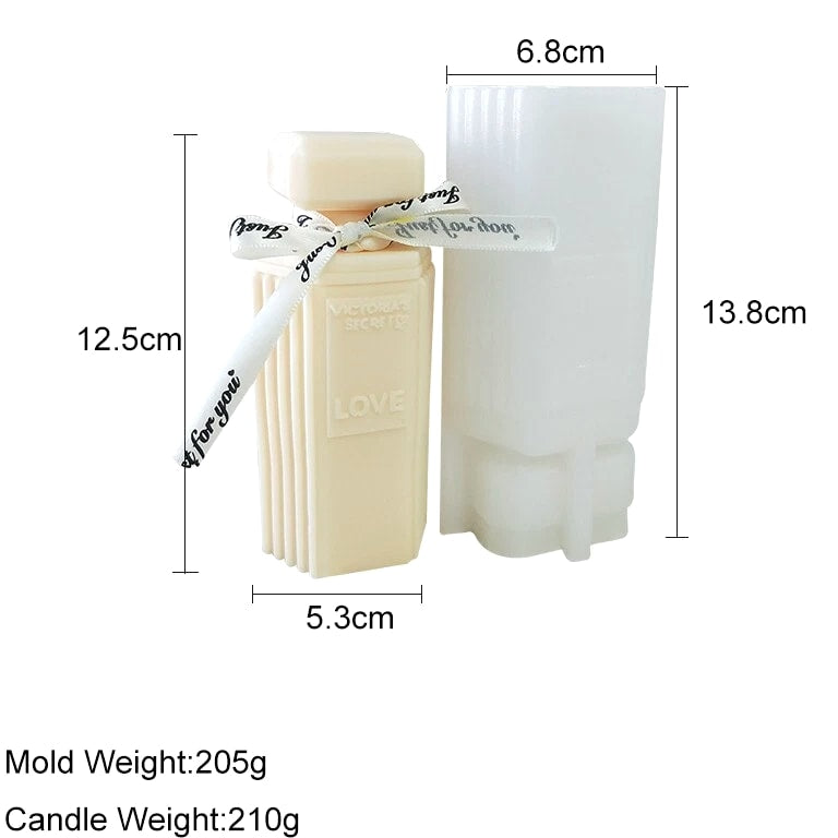 3D Candle Molds Silicone Pillar Soap Perfume Bottle DIY Wax Moulds Holiday Gift