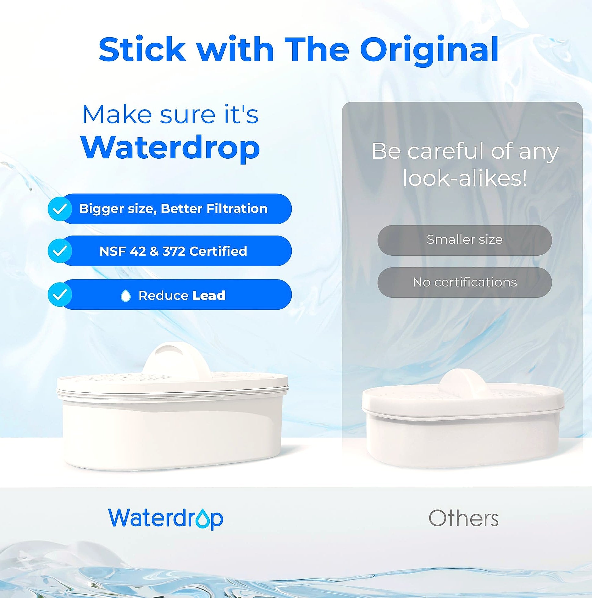 Waterdrop PF-01A Water Filter Replacement, 3 Pack, 200 Gallon Capacity