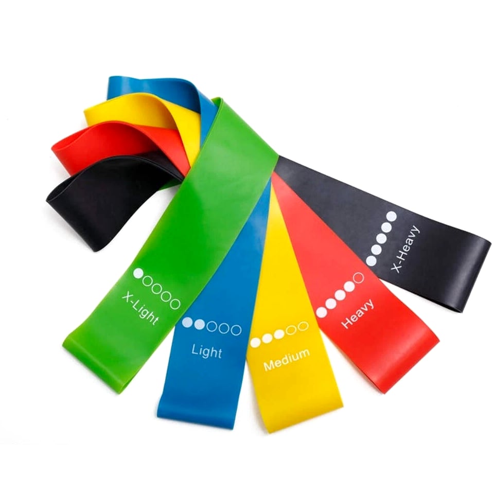 Yoga Resistance Rubber Bands Indoor Outdoor Fitness Equipment 0.35mm-1.1mm Pilat