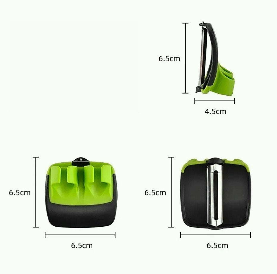 Black and Green Kitchen Peeler with Sharp Blade and Grip