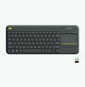 Logitech K400 Plus Wireless Touch TV Keyboard with Easy Media Control and Built-in Touchpad, HTPC Keyboard for PC-Connected TV, Windows, Android, ChromeOS, Laptop, Tablet - Black