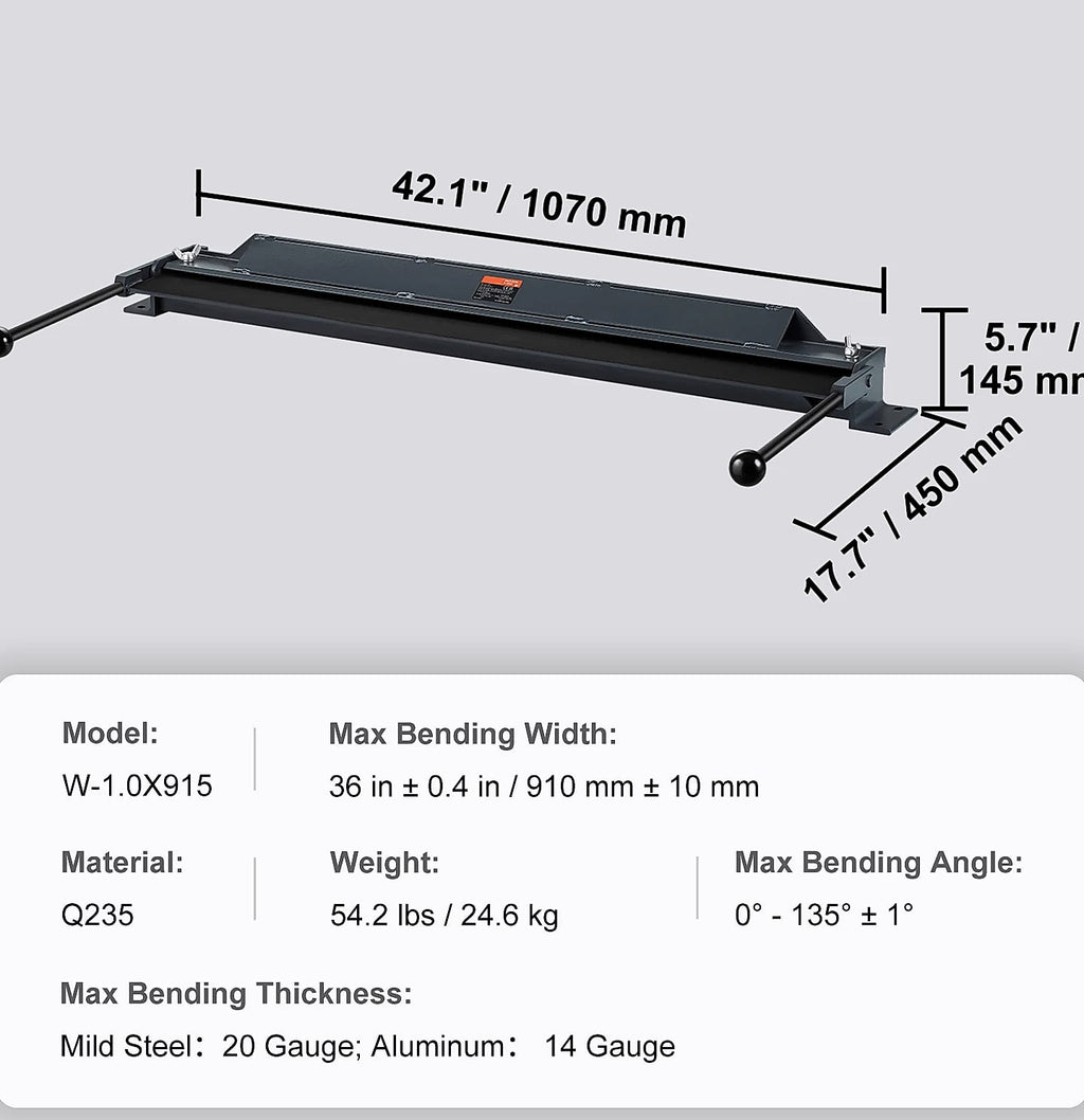 SucceBuy Box Pan Brake 24in 36in 48in Sheet Metal Bender