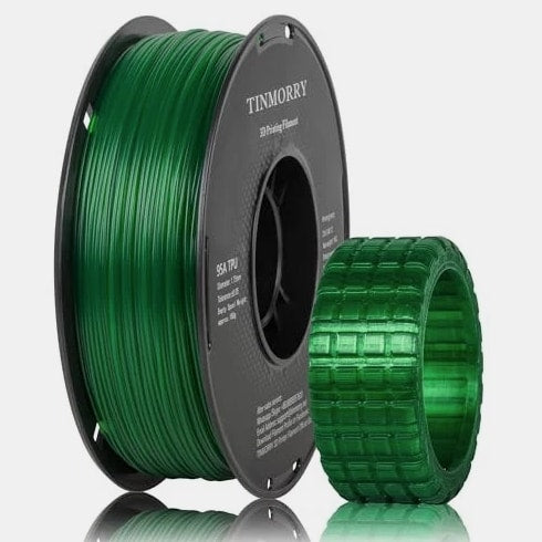 TPU Filament 1.75mm, TPU 95A Flexible 3D Printer Filament Transparent Emerald Green