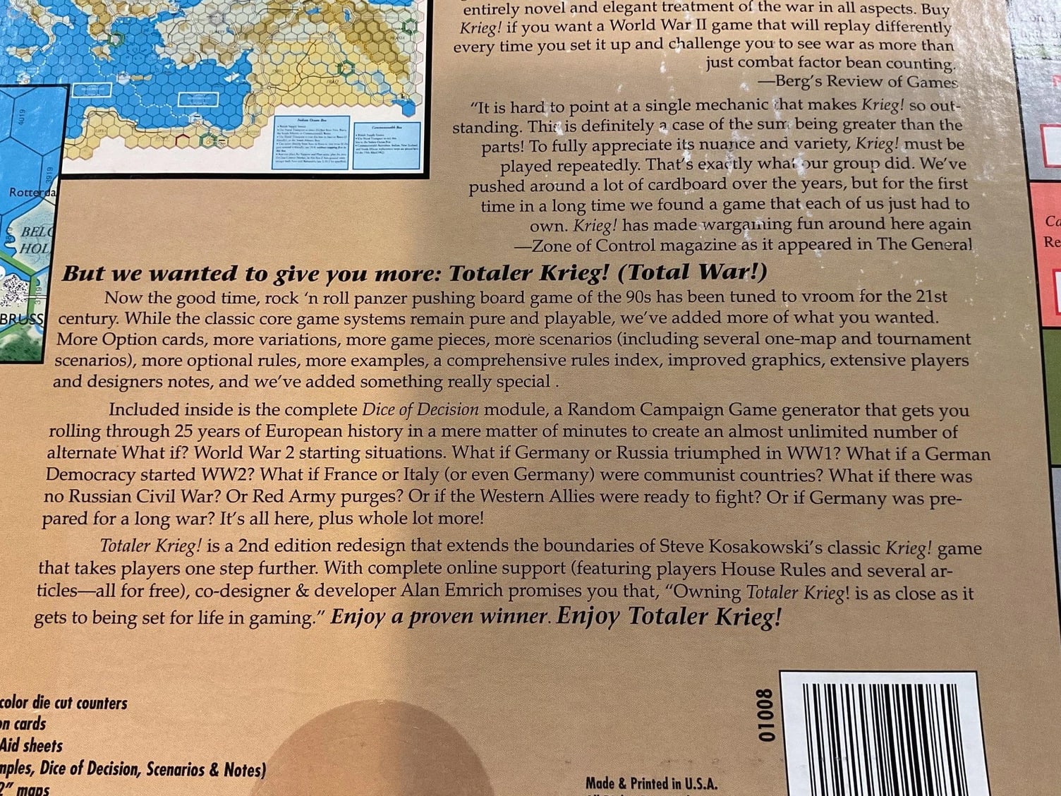 Totaler Krieg! World War II In Europe Board Game Decision Games 1999 Complete