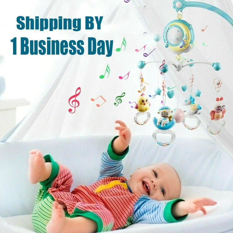 Mobile Baby Rattle Toy Cot Musical Light Bed Bell Kid Hanging Crib Nursery Gift