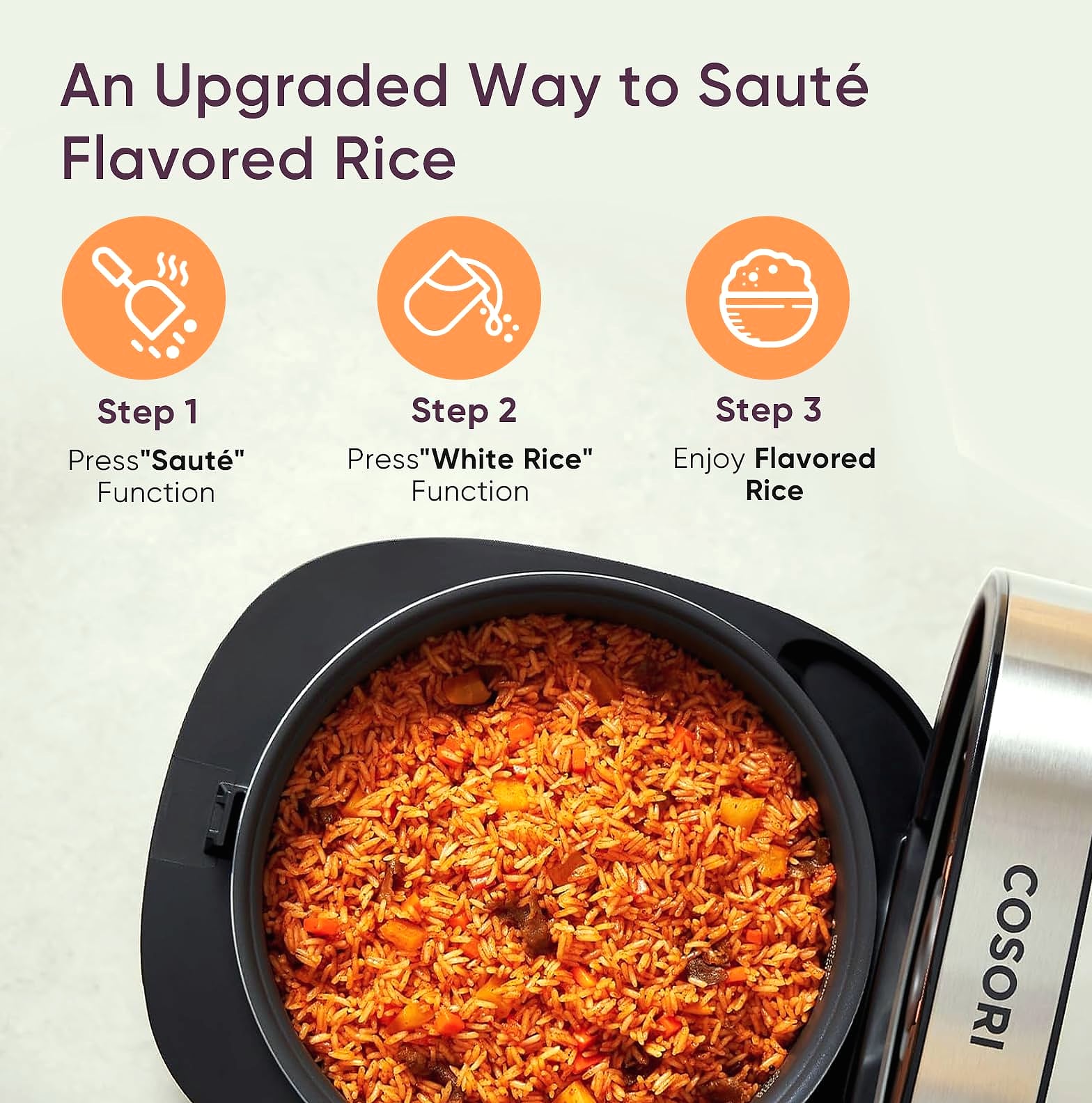 Cosori 10 Cup Rice Cooker with 18 Functions and Fuzzy Logic