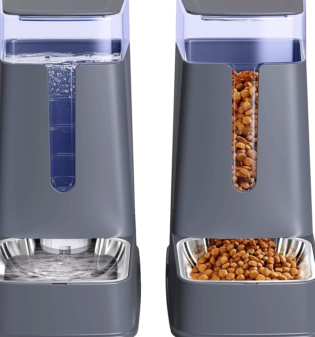 Automatic Pet Feeder and Water Dispenser Set with Stainless Steel Bowls