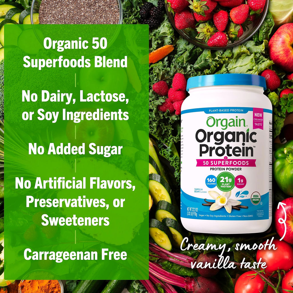 Orgain Organic Vegan Protein Powder with 50 Superfoods