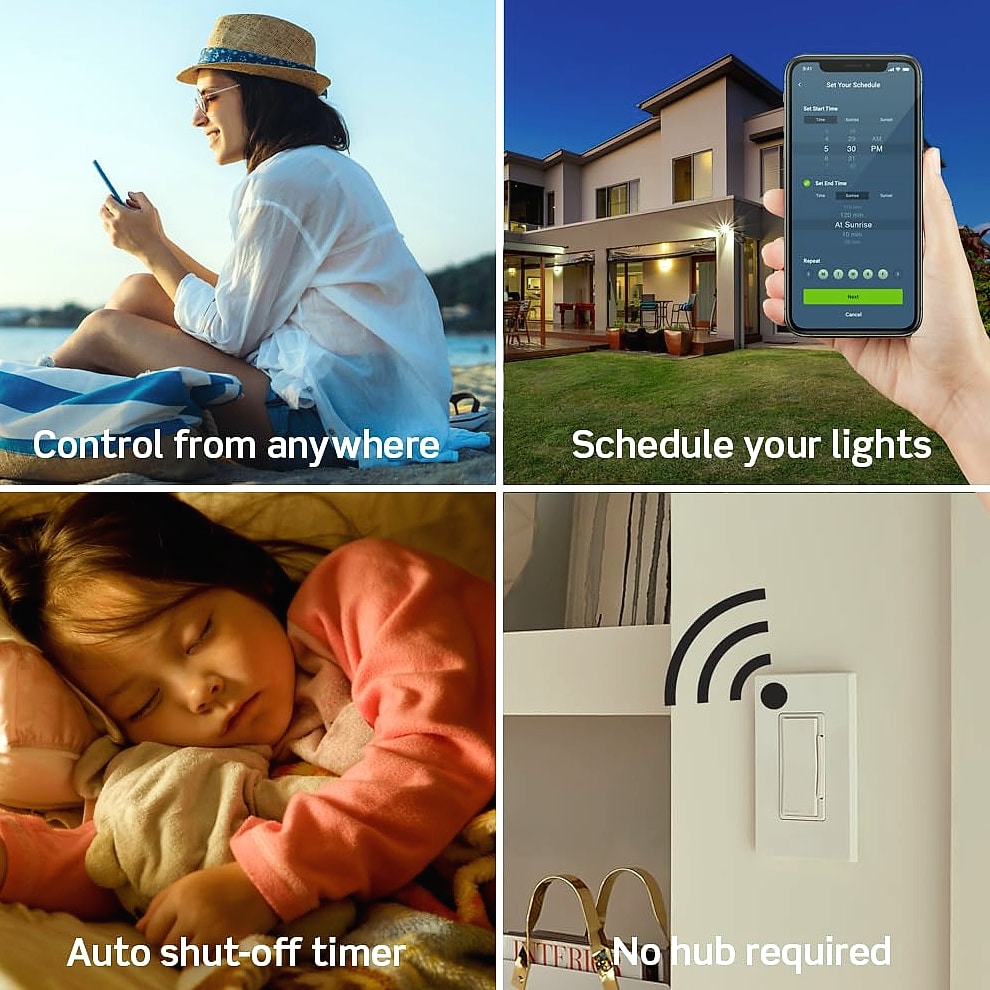 Leviton D215S-1RW Decora Smart Wi-Fi Switch, Matter Compatible