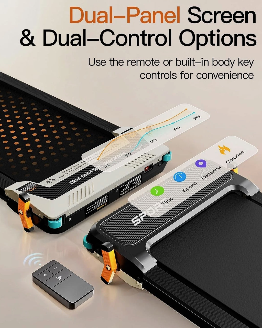 AKLUER Walking Pad with Incline Dual-Sided 2 in 1 Under Desk Treadmill - 330LBs