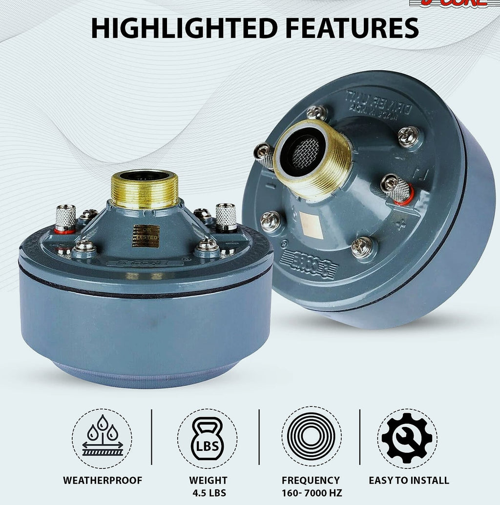 5 Core 2 Inch Compression Driver Horn Tweeter 600W