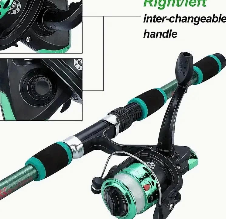 JSFUN Telescopic Fishing Rod and Spinning Reel Travel Kit