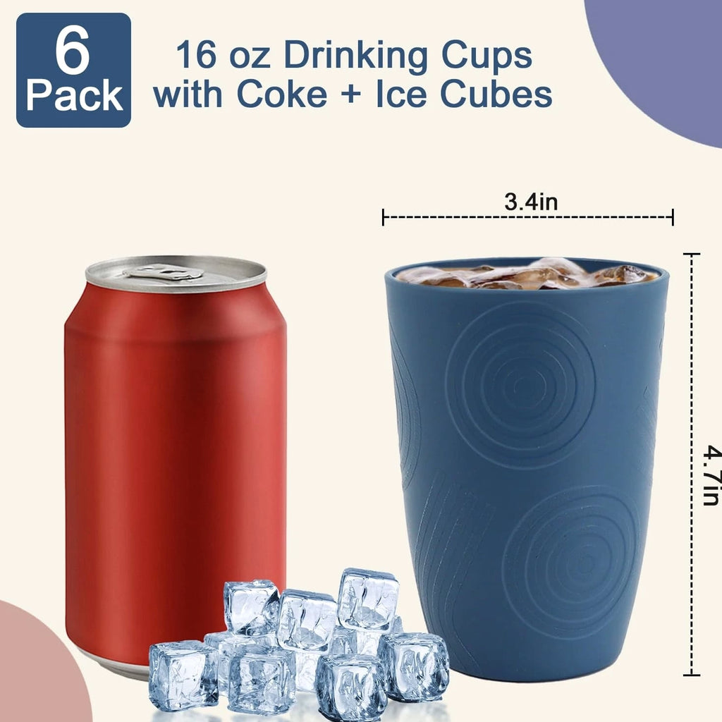 Wheat Straw Cups 16 OZ, Plastic Drinking Glasses, Drinking Cup, Unbreakable K...