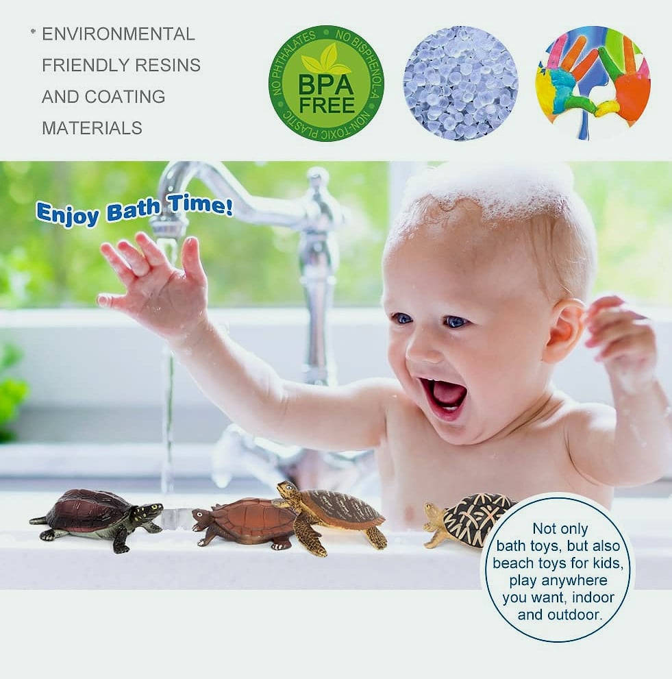 Volnau Mini Sea Turtle Figures 14-Piece Animal Toy Set