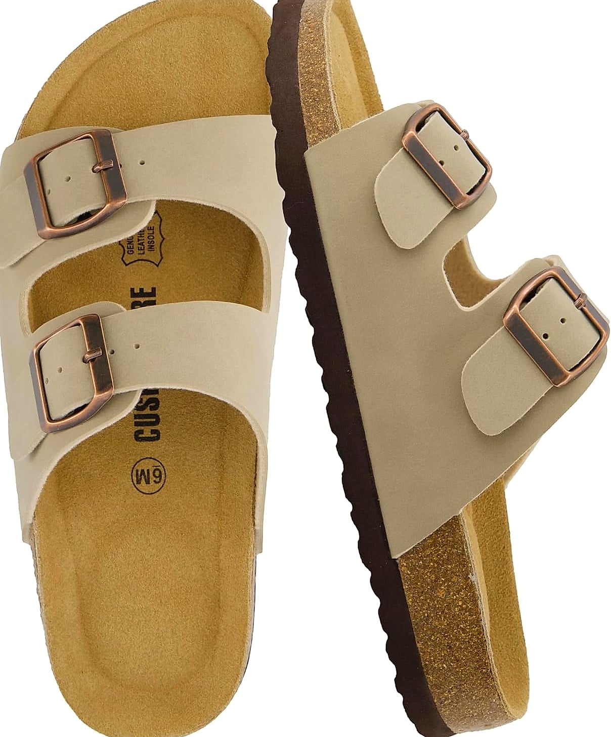 CUSHIONAIRE Lane Cork Footbed Womens Sandals with Arch Support