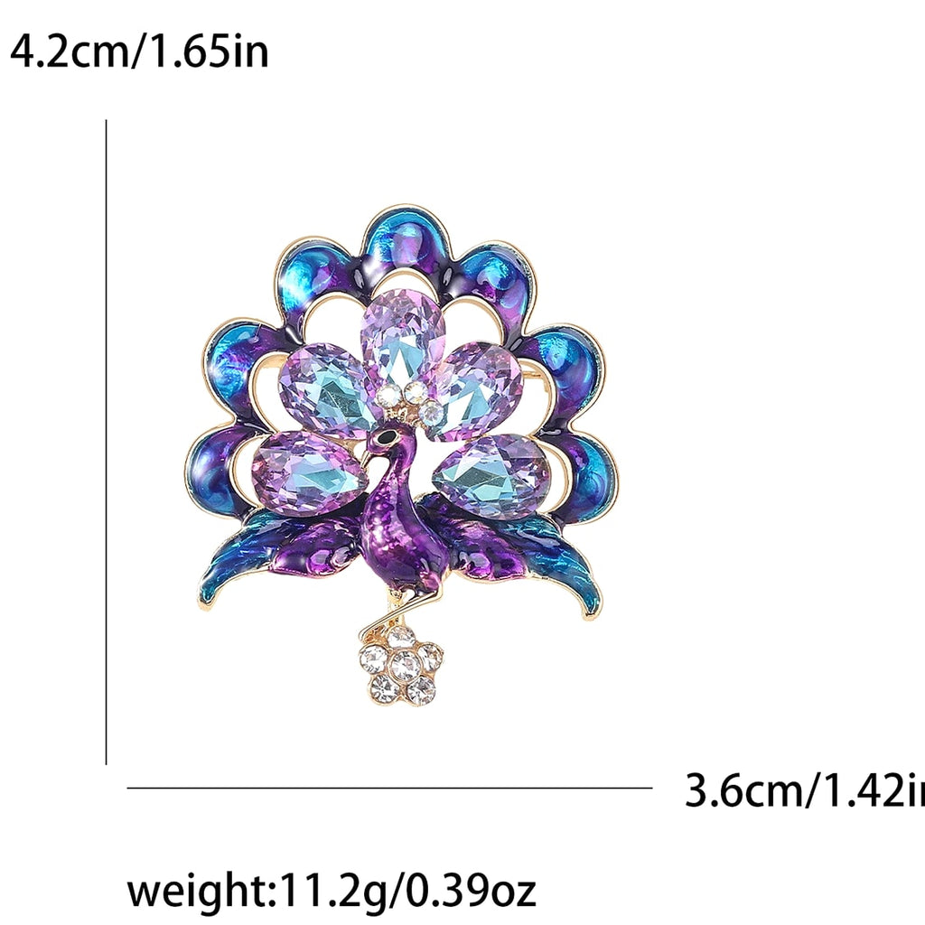women's peacock brooch, fashion clothing accessories pins jewelry