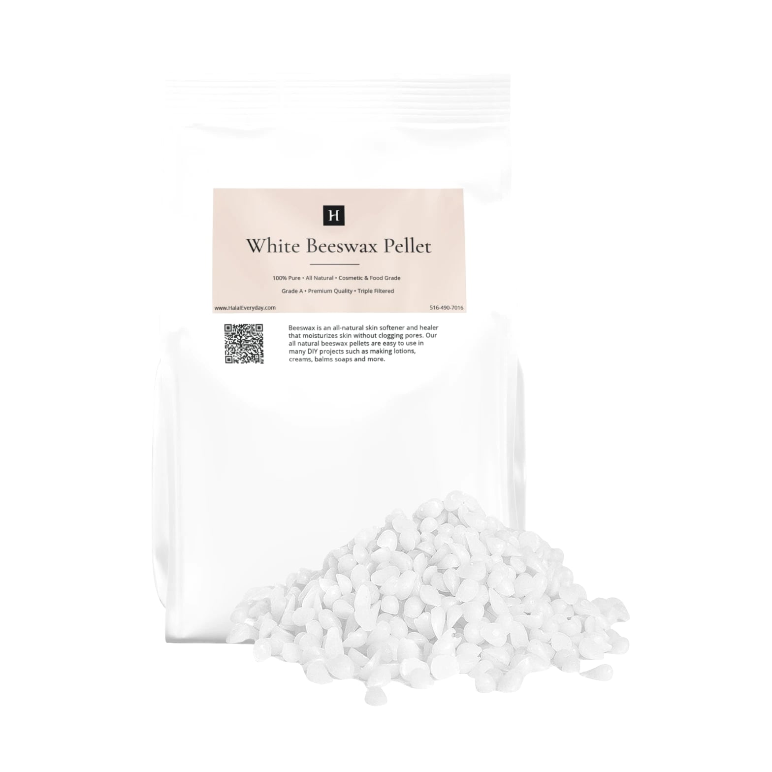 White Beeswax Granules Pearls Pellets Pastilles 100% Pure Cosmetic & Food Grade